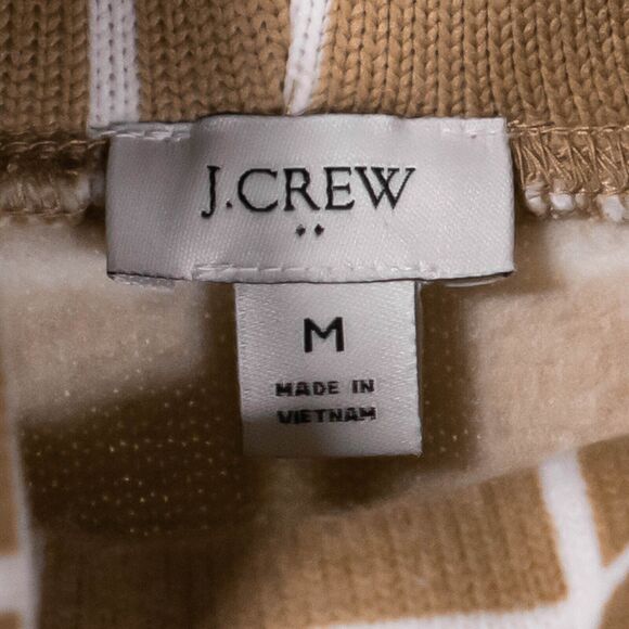 J. Crew Womens Sweater Beige White Check Plaid Turtleneck Knit Top Blouse Size M - Picture 3 of 8